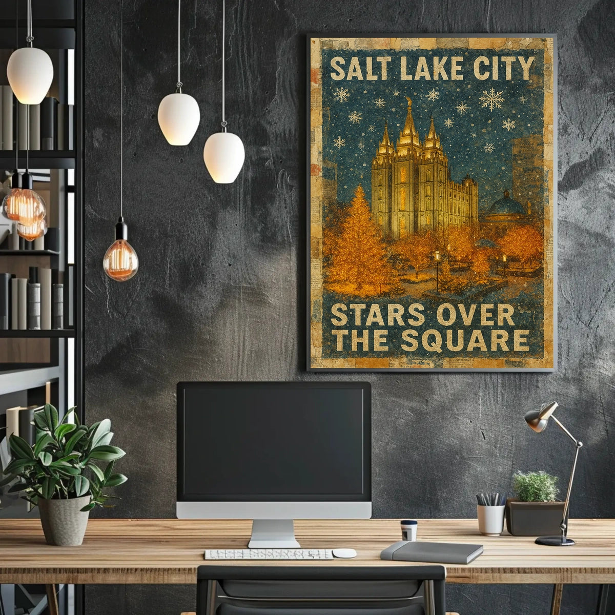Stars Over The Square Salt Lake City Poster
