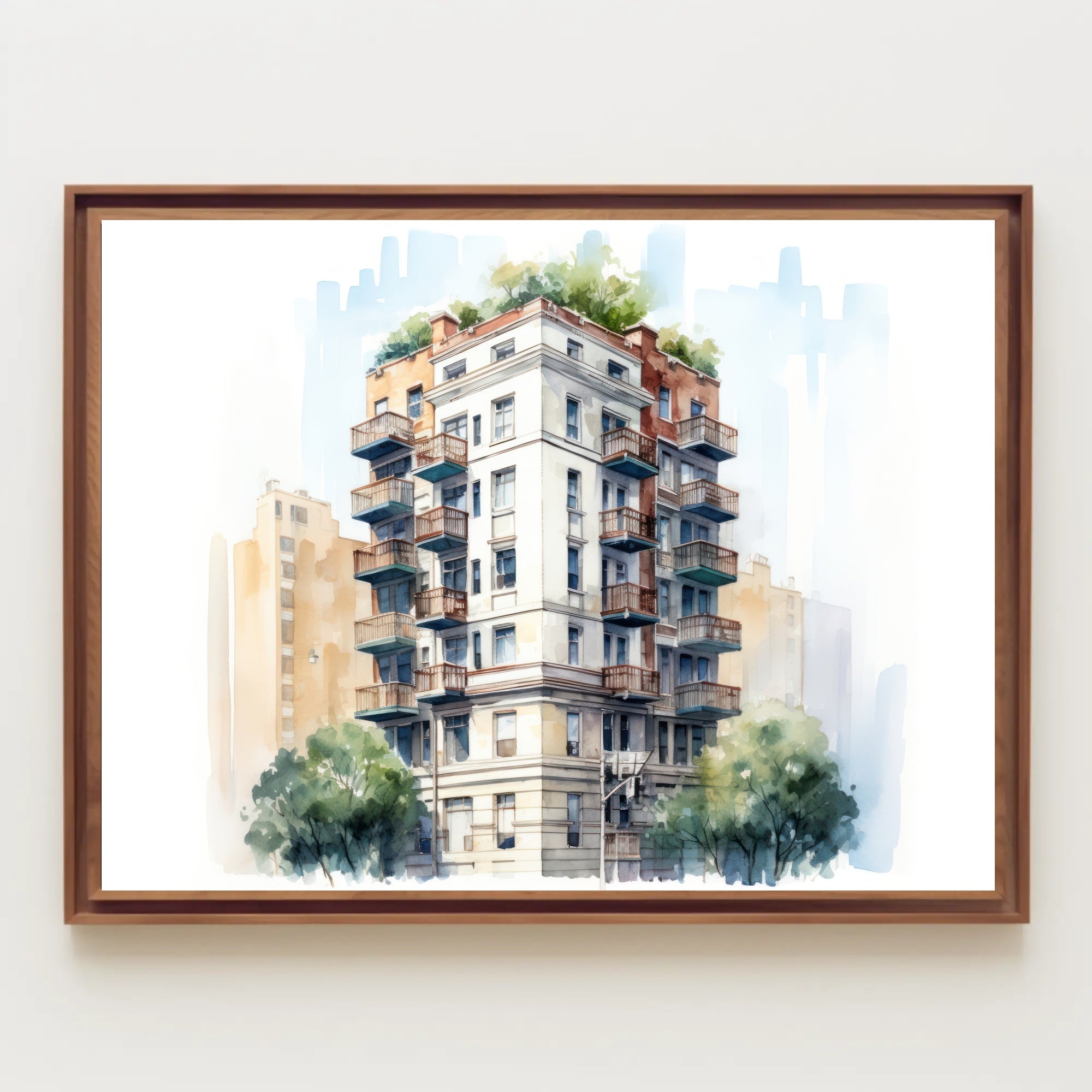 Urban Architectural Watercolor Poster