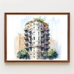 Urban Architectural Watercolor Poster