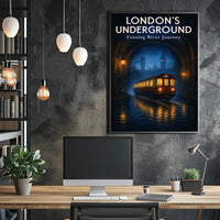 London's Underground Evening River Journey Poster PosterGoat