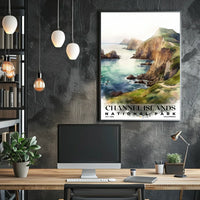 Channel Islands Watercolor Wall Art Poster