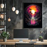 Journey Through a Neon Sunset Poster