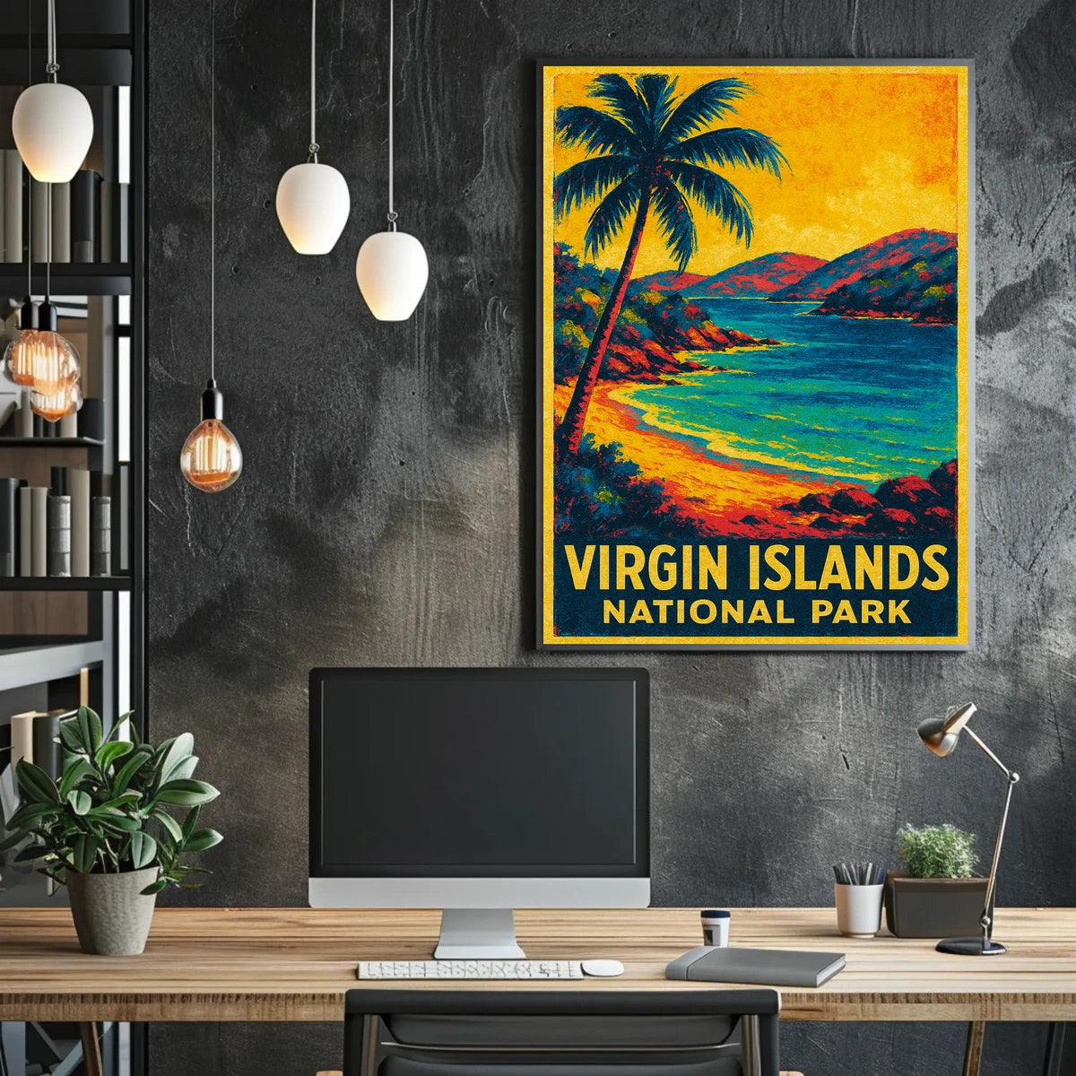 Virgin Islands Vintage Travel Wanderlust Poster