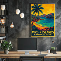 Virgin Islands Vintage Travel Wanderlust Poster