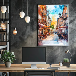 Vibrant Skadarlija Bohemian Street Scene In Serbia Poster