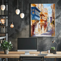 Malta Valletta Historic Street View Poster
