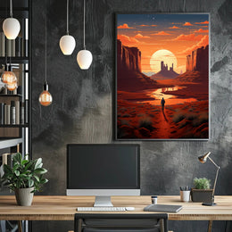 Desert Wanderer At Sunset Poster PosterGoat
