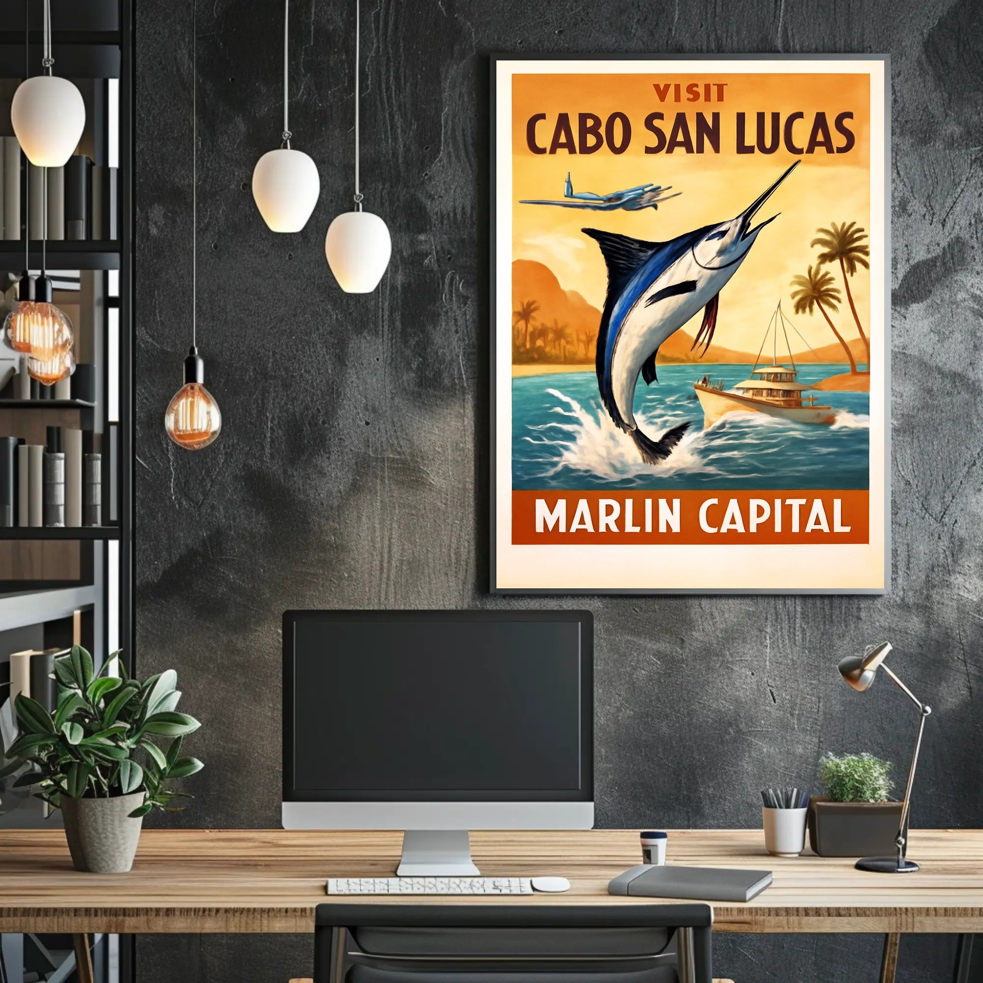 Visit Cabo San Lucas Marlin Capital Poster PosterGoat