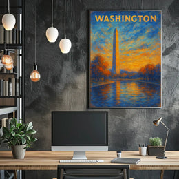 Washington Monument At Sunset Poster
