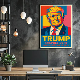 Donald Trump A Modern Icon in Primary Colors Poster