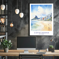 Copacabana Beach Vintage Travel Poster PosterGoat