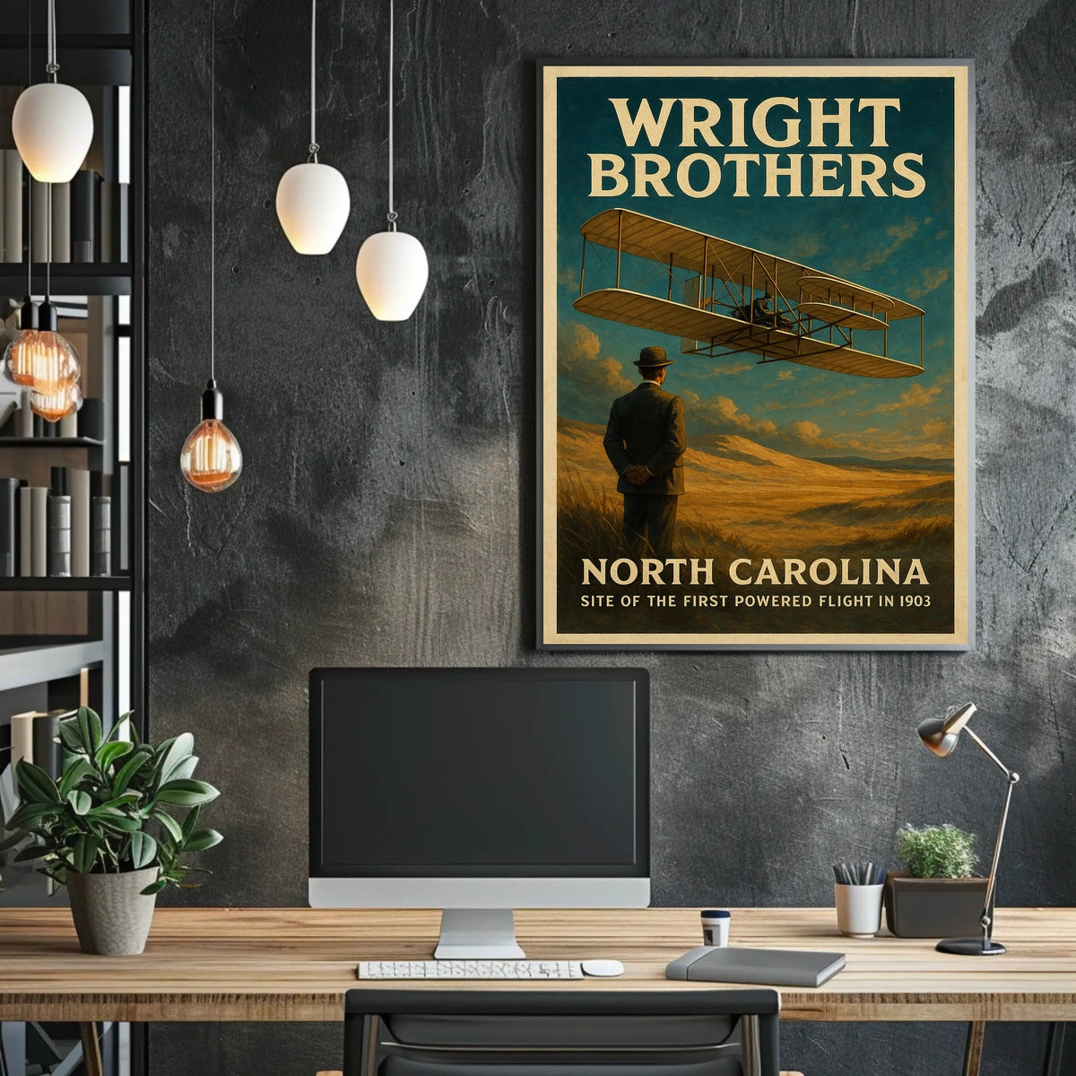 Wright Brothers First Powered Flight Poster