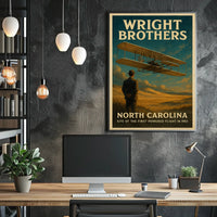 Wright Brothers First Powered Flight Poster