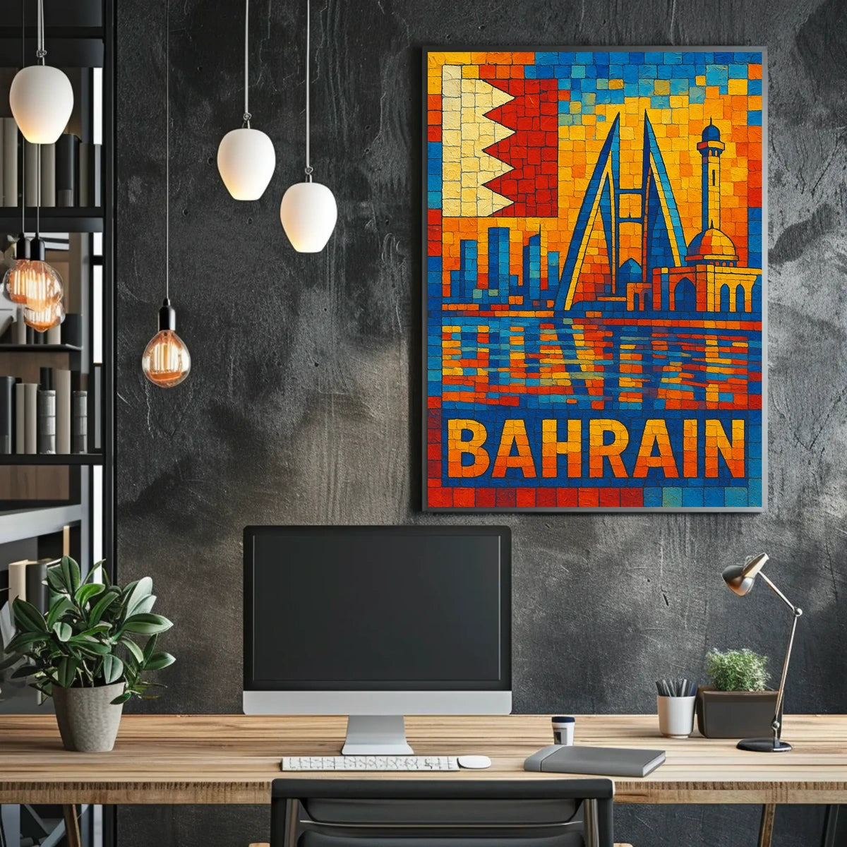 Bahrain Mosaic Art Poster