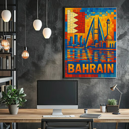 Bahrain Mosaic Art Poster