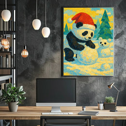 Festive Panda in Winter Wonderland Poster