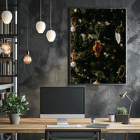 Festive Christmas Tree Art Featuring Warm Nostalgic Charm Poster