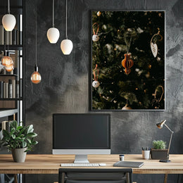 Festive Christmas Tree Art Featuring Warm Nostalgic Charm Poster