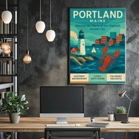 Portland Maine Vintage Travel Poster PosterGoat
