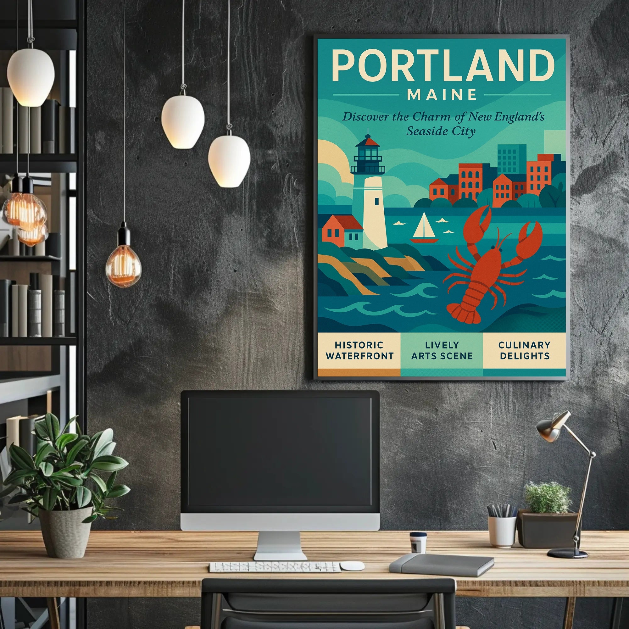 Portland Maine Vintage Travel Poster PosterGoat
