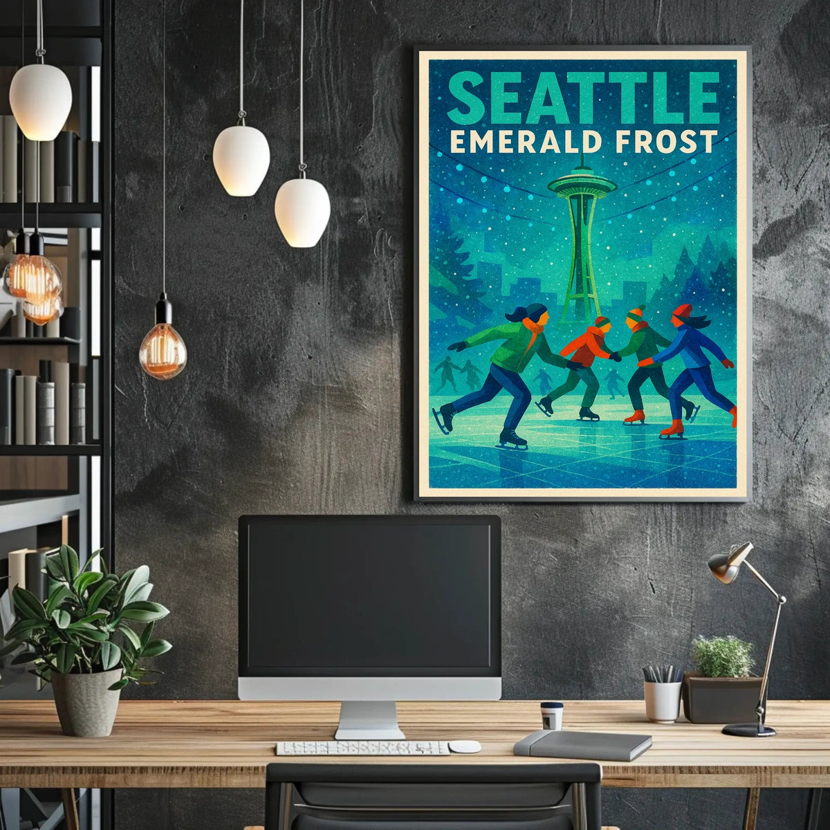 Seattle Emerald Frost Poster
