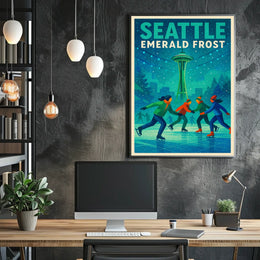 Seattle Emerald Frost Poster