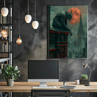 Gothic Gargoyle Overlooking Medieval City Fantasy or Mythology Poster PosterGoat
