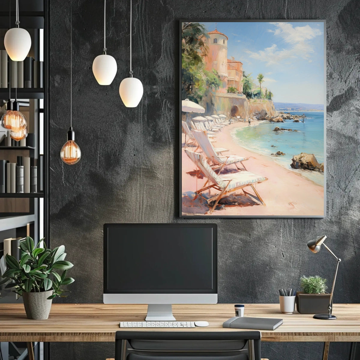 Serene Mediterranean Beach Escape Travel Poster