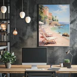 Serene Mediterranean Beach Escape Travel Poster