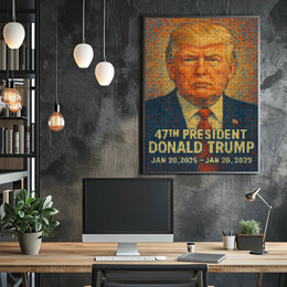 Presidential Mosaic Portrait Bold Leadership Decor Poster