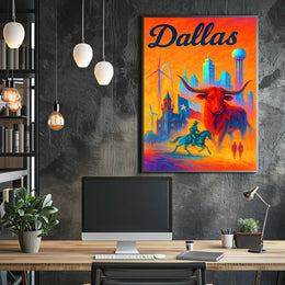 Dallas - Vibrant Cityscape Poster PosterGoat