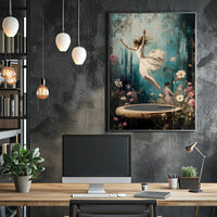 Enchanted Leap Poster Vintage Ballerina Wall Art
