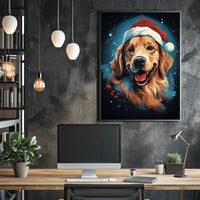 Golden Retriever Christmas Poster: Festive Holiday Decor