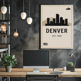Denver Skyline Est. 1858 Poster PosterGoat