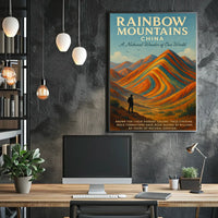 Rainbow Mountains Of China Poster