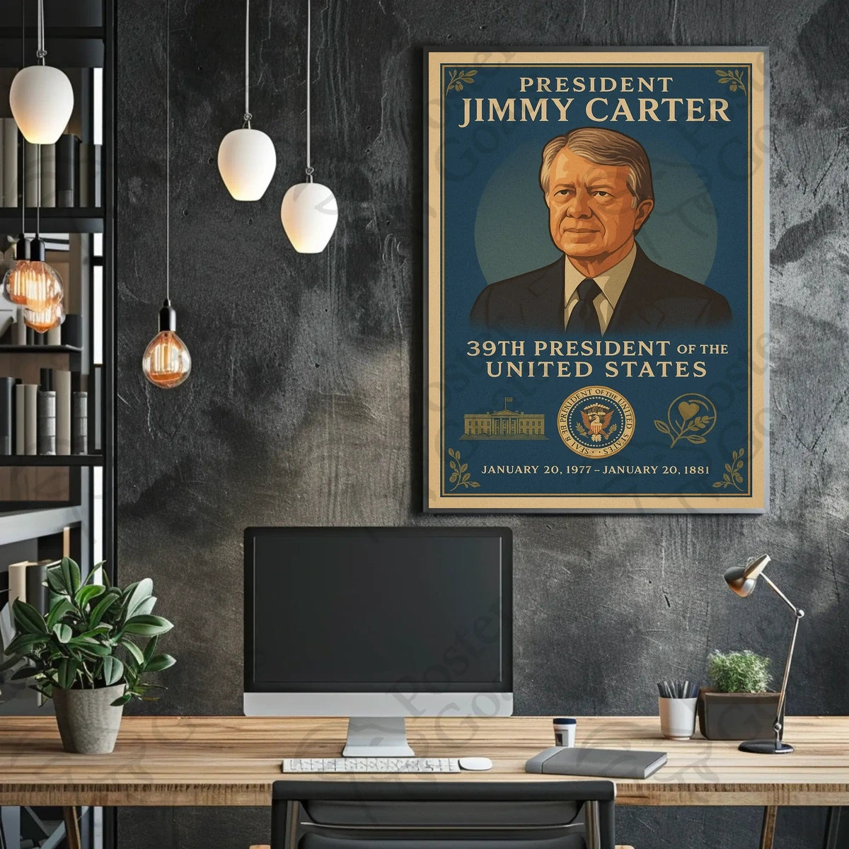 Jimmy Carter Presidential Era Vintage Historical or Presidential Poster