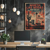 North Las Vegas Vintage Art Deco Poster
