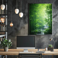 Enchanting Bamboo Grove in East Asian Heritage Poster