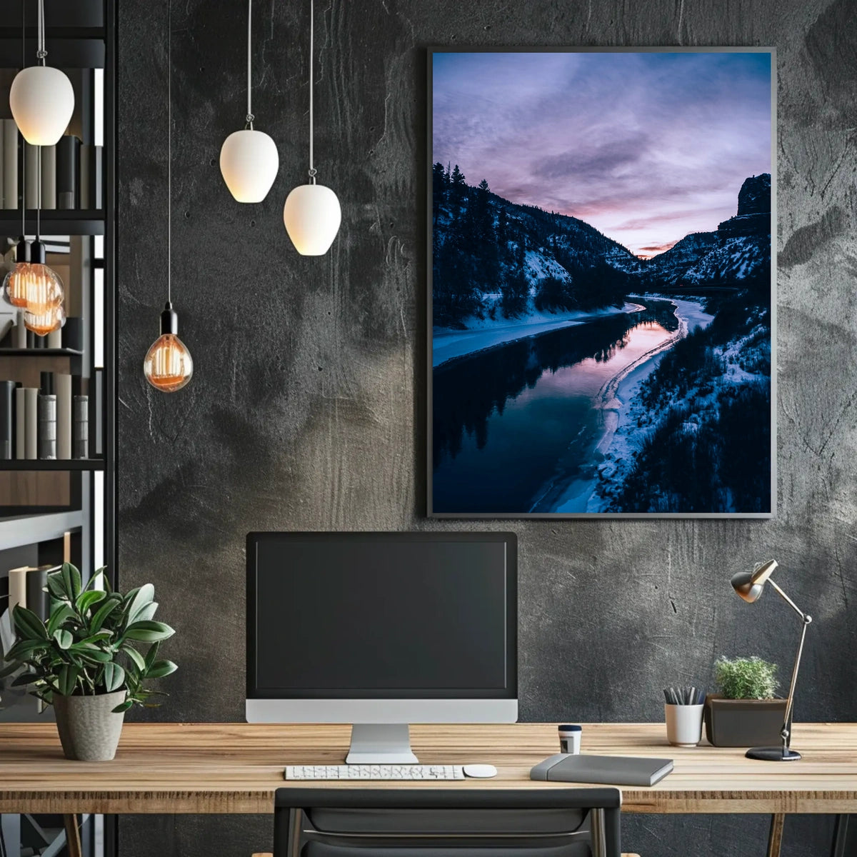 Winter Twilight Landscape Poster