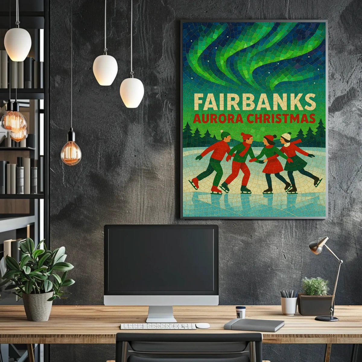 Fairbanks Aurora Christmas Poster