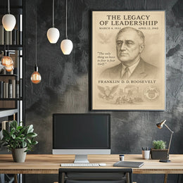 Franklin D Roosevelt 32nd President Sketch Poster Art Print PosterGoat