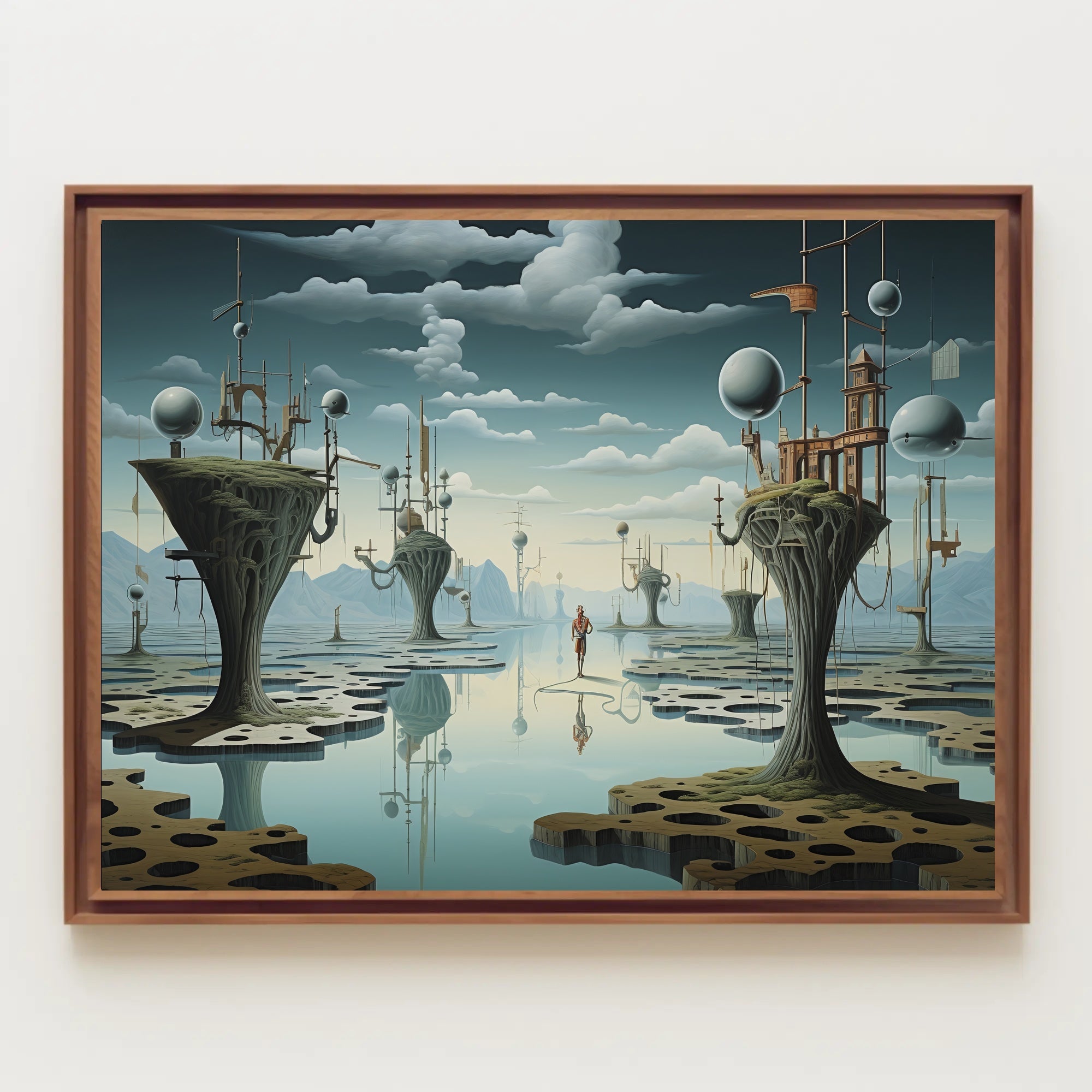 Surreal Futuristic Landscape with Tree Structures Futuristic Sci-Fi Poster