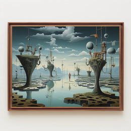 Surreal Futuristic Landscape with Tree Structures Futuristic Sci-Fi Poster