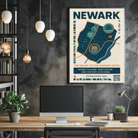 Newark Vibrant Urban Cityscape Modern Infographic Travel Poster PosterGoat