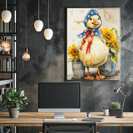 Chubby Goose In Star Spangled Bonnet Artwork Poster