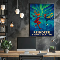Joyful Reindeer Figure Skating Fantasy Poster