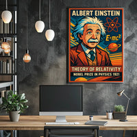 Einstein Relativity Vintage Curious Minds Poster