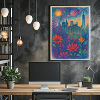 Cosmic Cityscape Poster