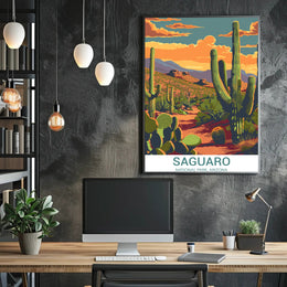 Saguaro National Park Adventure Vintage Travel Poster