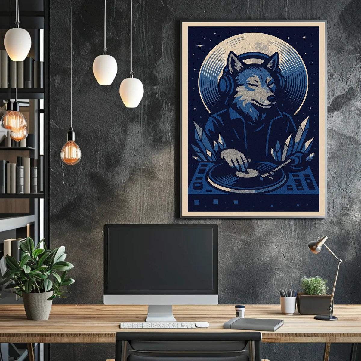 Cosmic Dj Wolf Poster